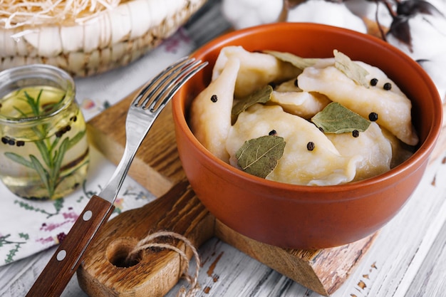 Dumplings with pepper and Bay leaf