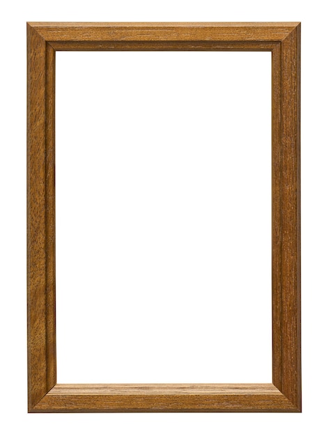 Dun houten frame dat op witte achtergrond wordt geïsoleerd