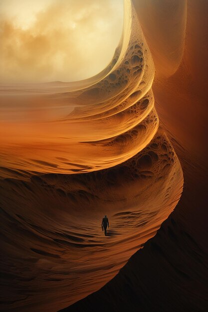 Photo dune but in the style of zdzislaw beksinski