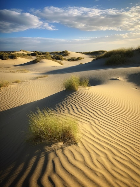 The dunes at the beach are covered in sand dunes.