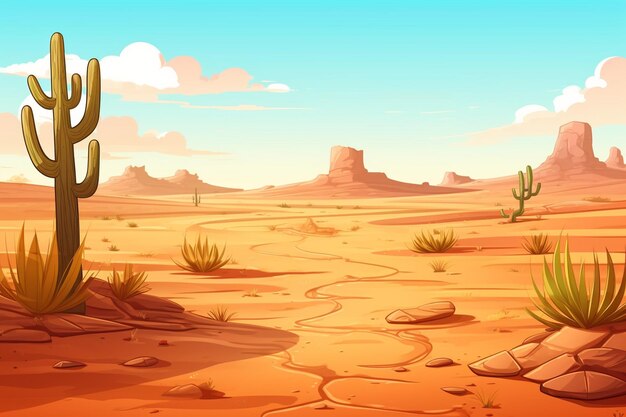 Foto dunes cactus deserto illustratore sfondo