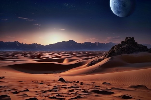 dunes with night space