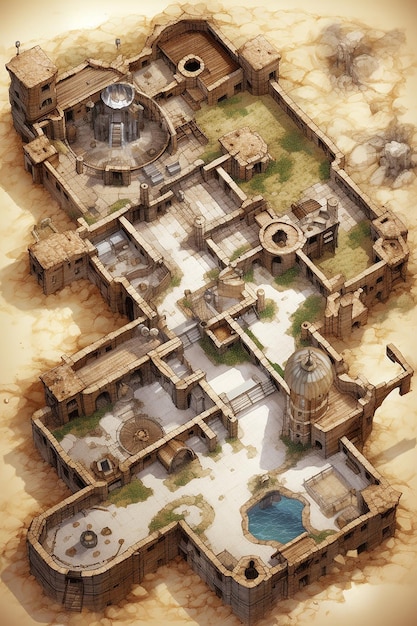 Dungeons and dragons map of an desert bandit fortress