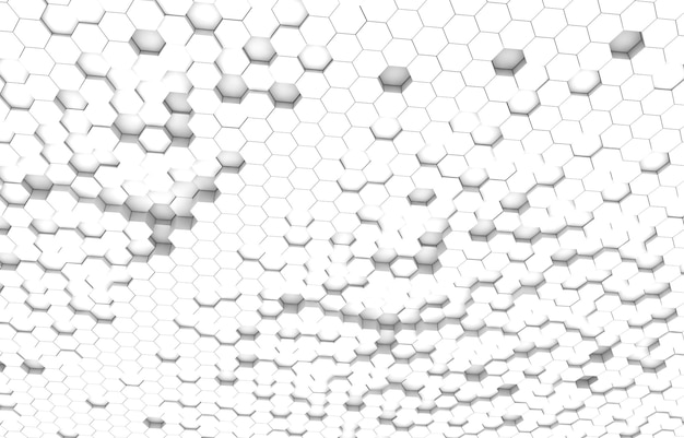 デュオトーン六角形3D背景テクスチャ3dレンダリングイラスト未来的な抽象的な背景