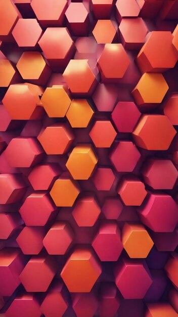 Duo tone hexagon 3d background texture 3d rendering illustration futuristic abstract background