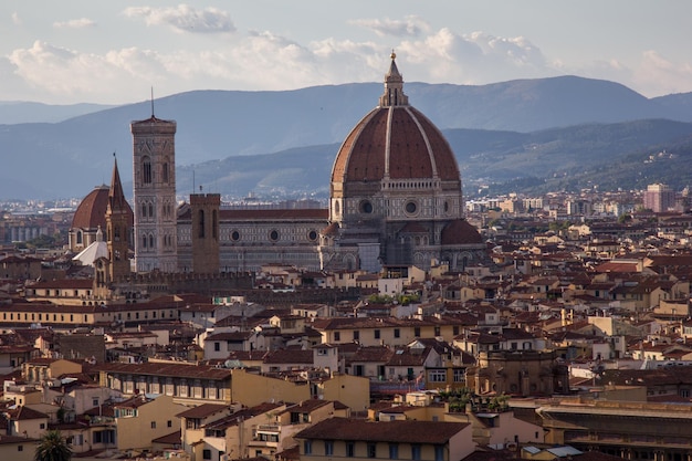 Duomo Santa Maria del Fiore - Kathedraal, de skyline van de panoramastad Florence, Florence, Italië