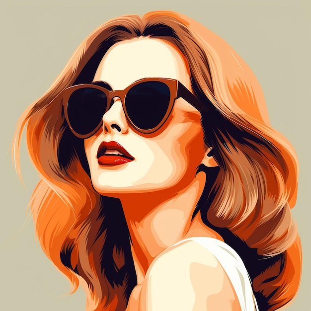 duotone abstract clean lines illustration minimal female model portrait painting