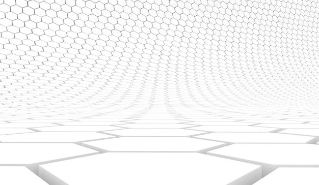 Duotone hexagon 3D background texture 3d rendering illustration Futuristic abstract background