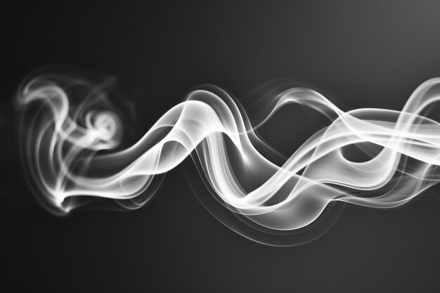 Photo duotone wavy smoke on black background