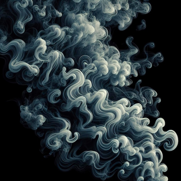 Duotone wavy smoke on black background