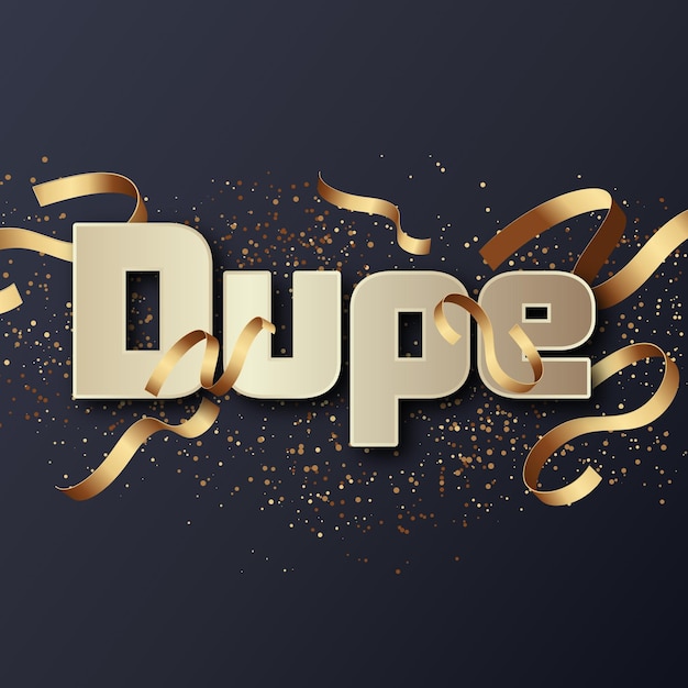 Photo dupe text effect gold jpg attractive background card photo