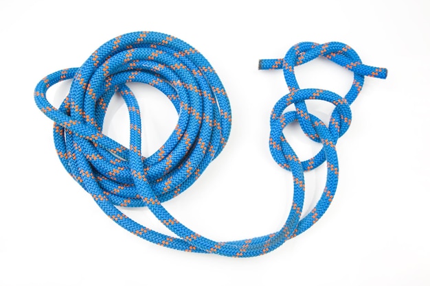 Premium Photo | Durable colored rope for climbing equipment on a white ...