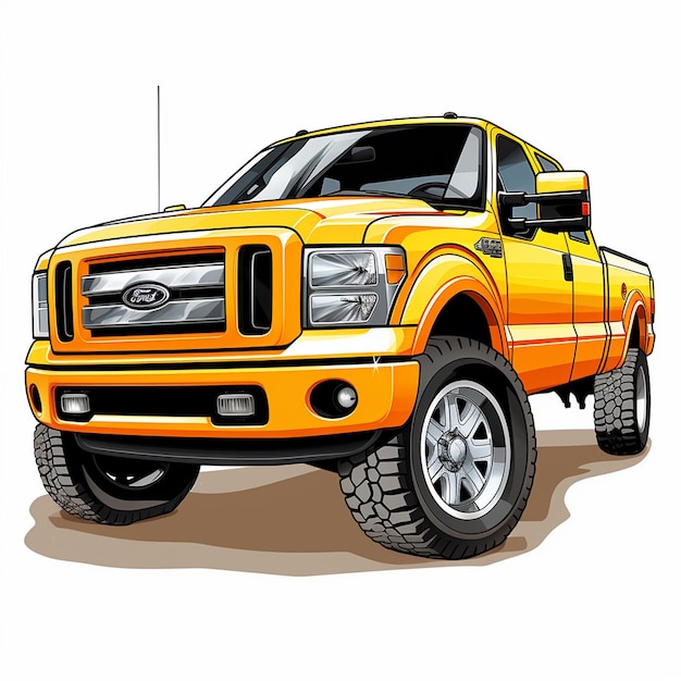 Durable pickup truck illustration