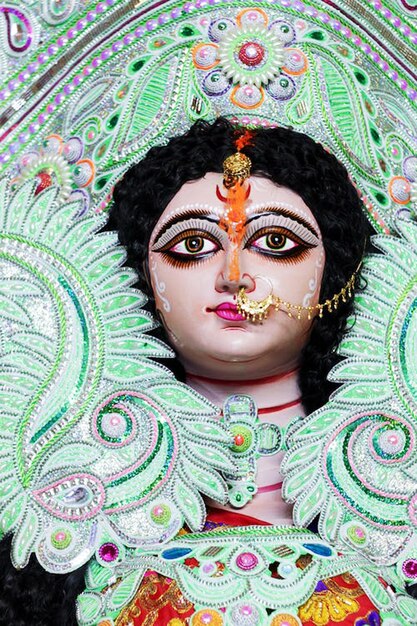 Durga Idol tijdens Durga Puja Festival in India Leanardo AI gegenereerd