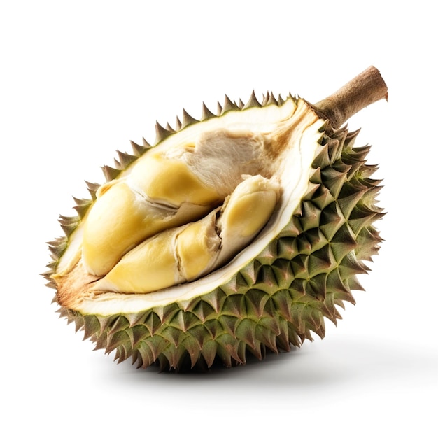 A durian fruit is on a white background