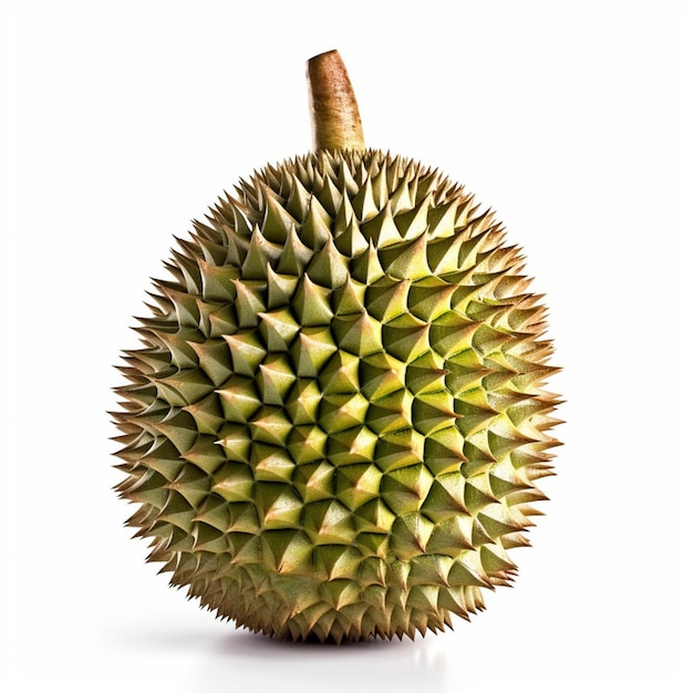 A durian fruit with a white background