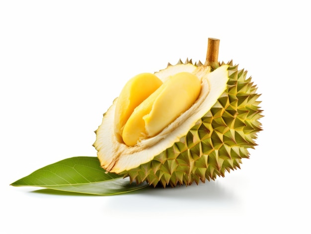 Durian geïsoleerd op witte achtergrond