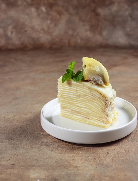 Durian Mille Crepes of durian cake met duizend lagen