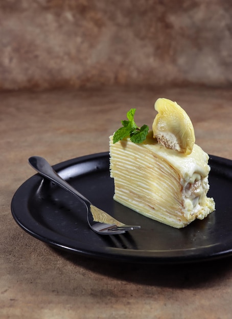 Durian Mille Crepes of durian cake met duizend lagen