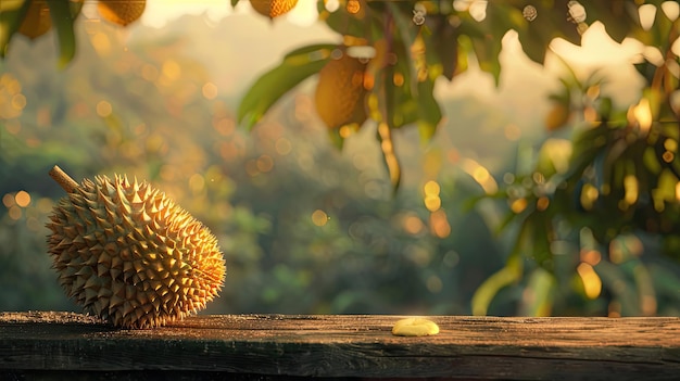 Foto durian op tafel generatieve ai