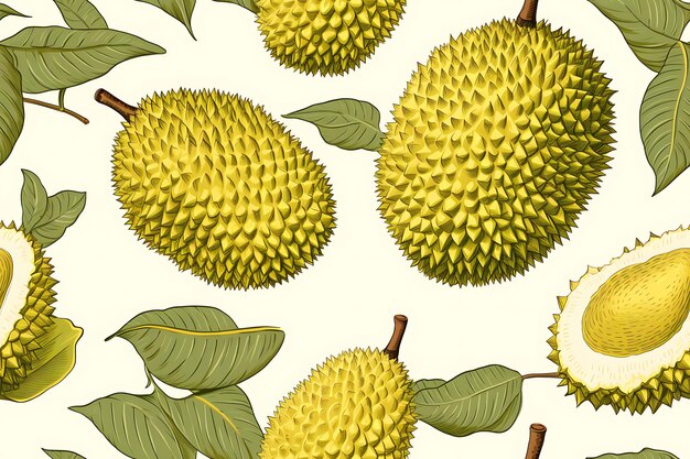 Foto durian patroon illustratie