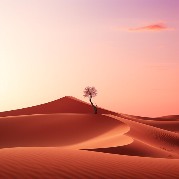 Photo dusk in the dunes a minimalist desert sunset