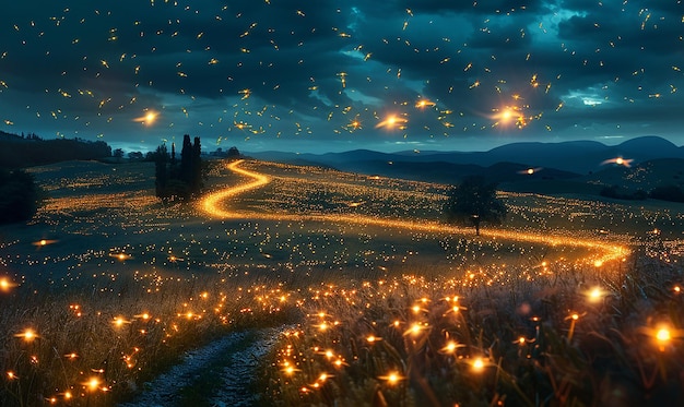 Dusk Firefly Meadow