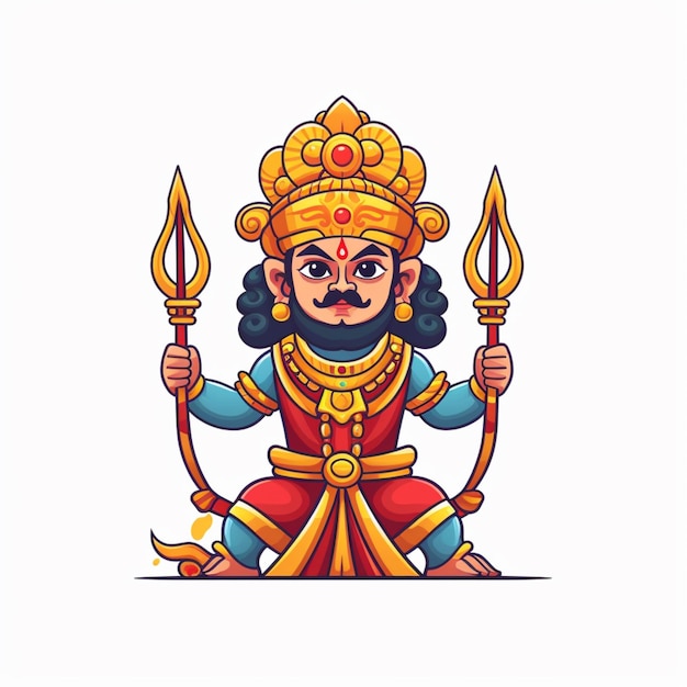 Photo dussehra drawing cartoon vector