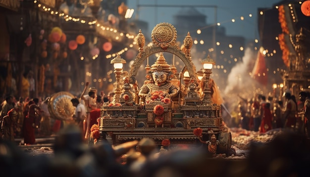文化イベントを伴うドゥッセラ ヴィジャヤダシャミ祭のお祝い