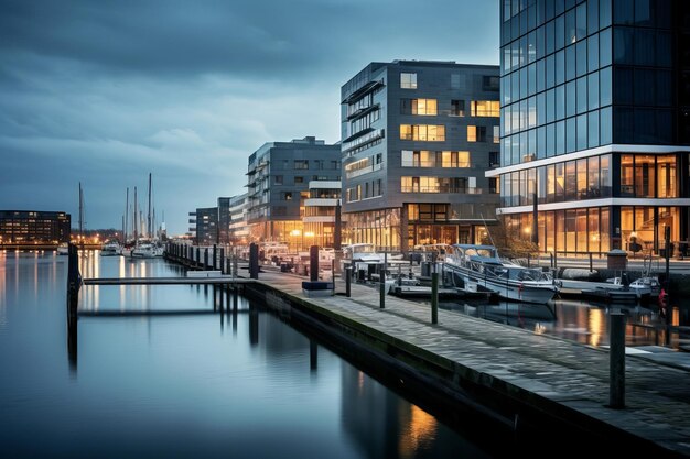 Düsseldorf Duitsland Nieuwe Mediahaven en Oude haven