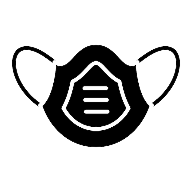 Dust Mask Glyph Solid Black Illustration
