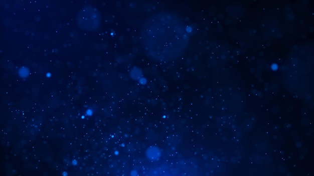 Фото Частицы пыли абстрактный синий фон частиц космическая галактика иллюстрация 3d рендеринг