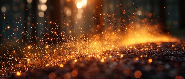 Dust particles backlit with lens flares