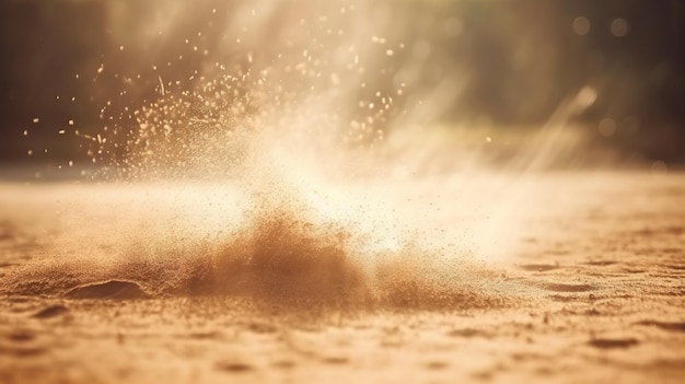 바람에 날리는 먼지 입자 땅 위의 모래 또는 바닥의 먼지 Generative AI