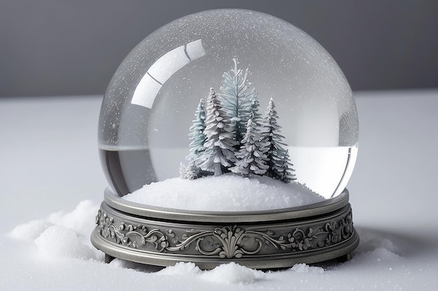 Dust Snow Glitter Crystal Ball Light grey