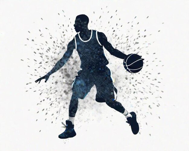 Dust and Steam Basketball Player Silhouette