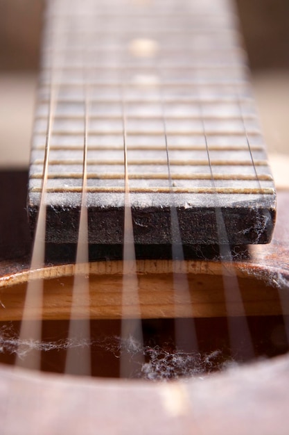 Dusty neck of the guitar