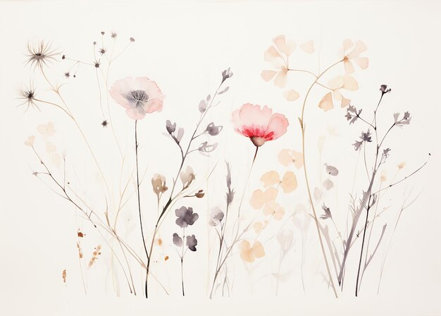 Foto dusty pastel wildflower meadow