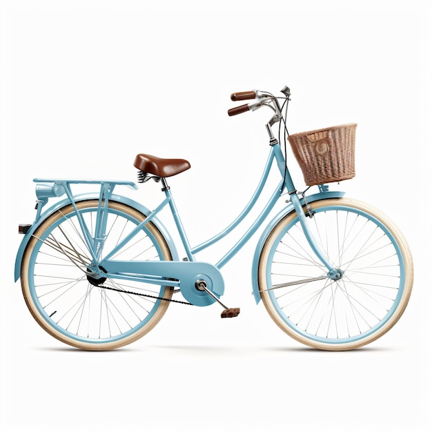 Dutch blue bicycle isolated on white background