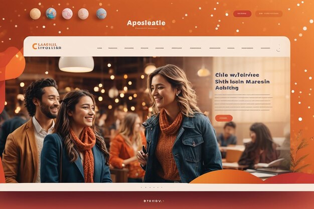 Dutch language learning classes landing page template with dots design