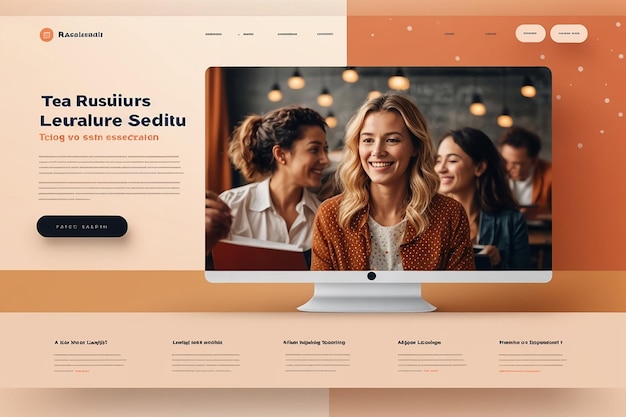 Photo dutch language learning classes landing page template with dots design