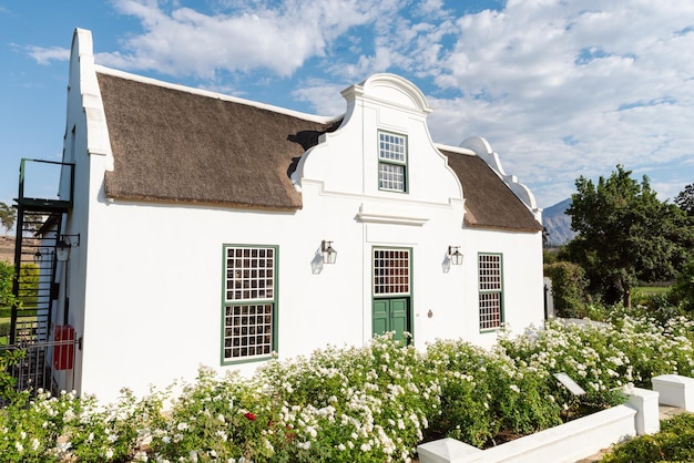 Dutch period style house painted white