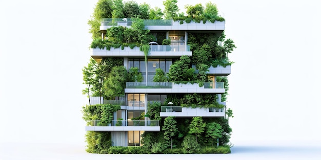 Duurzaam groen gebouw in de moderne stad