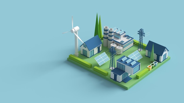 Duurzame energie een modern milieuvriendelijk energiemodel voor de toekomst en onze planeet