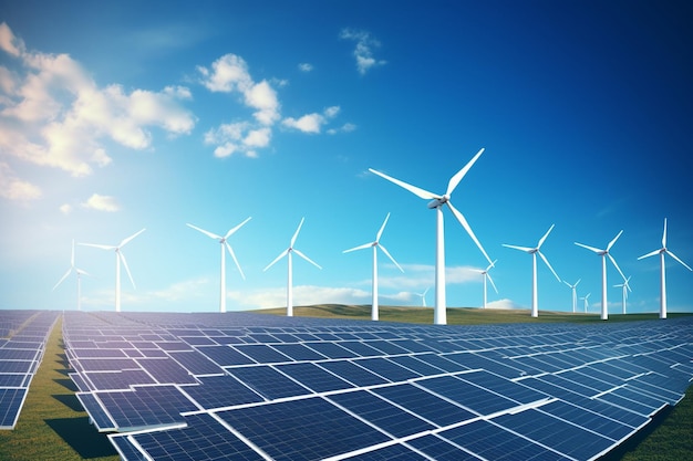 Duurzame energieconcept met windturbines en 00727 01