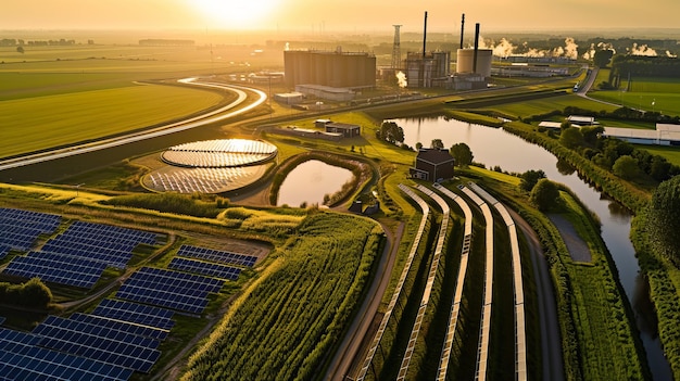 Duurzame energieoplossingen boeiende drone-weergave van SolarClad