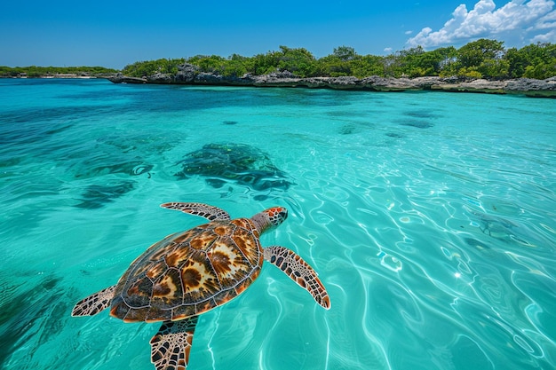 Dwalen in de verborgen lagunes waar zeeschildpadden c generatieve ai