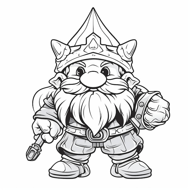 dwarf drawing outline for coloring