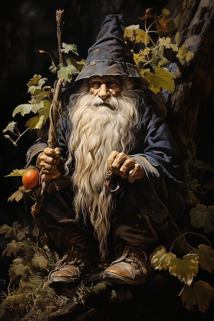 Dwarf gnome old school d and d fantasy oil painting roleplay style