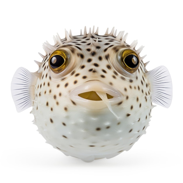 Dwarf Pufferfish isolated on white background Generative AI